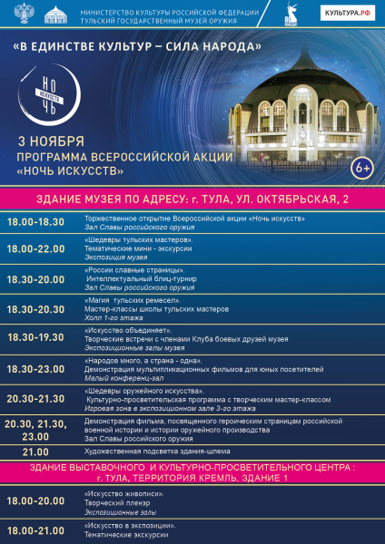 Всероссийская акция «Ночь искусств» в Тульском музее оружия Тульский Государственный Музей Оружия