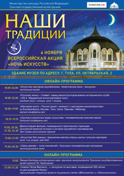 Всероссийская акция «Ночь искусств» в Тульском музее оружия Тульский Государственный Музей Оружия
