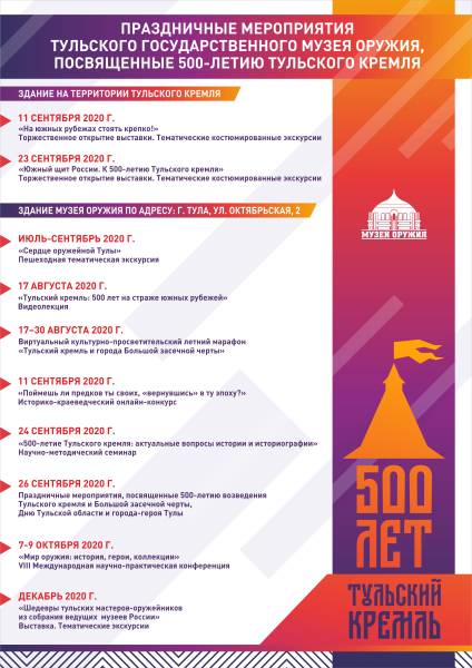 Праздничные мероприятия Тульского государственного музея оружия, посвященные 500-летию Тульского кремля Тульский Государственный Музей Оружия