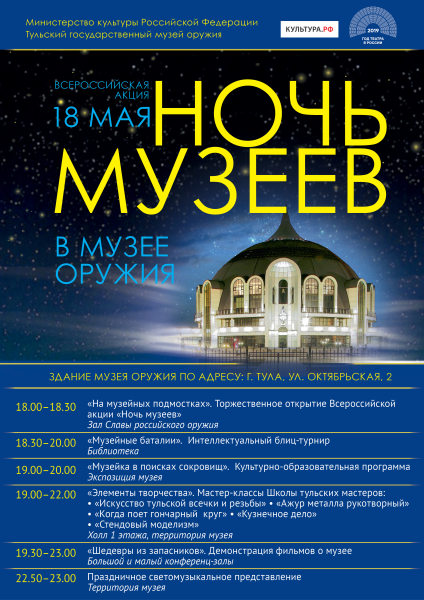 Всероссийская акция "Ночь музеев" Тульский Государственный Музей Оружия