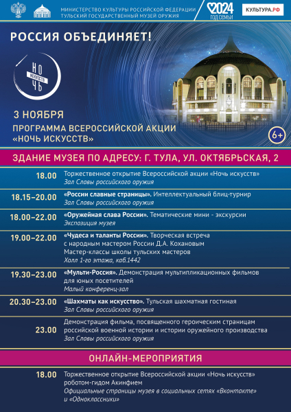 Всероссийская акция «Ночь искусств» в Тульском музее оружия Тульский Государственный Музей Оружия