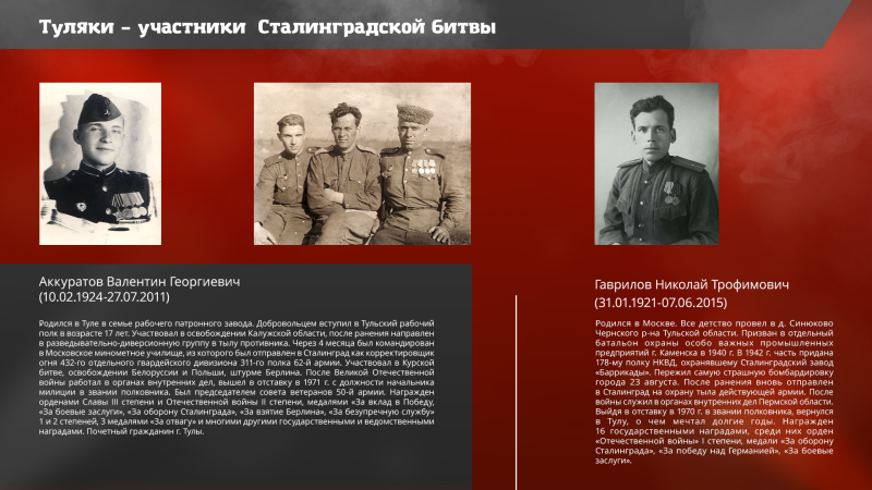 Виртуальная выставка «Бессмертный подвиг Сталинграда: туляки в великой битве» Тульский Государственный Музей Оружия