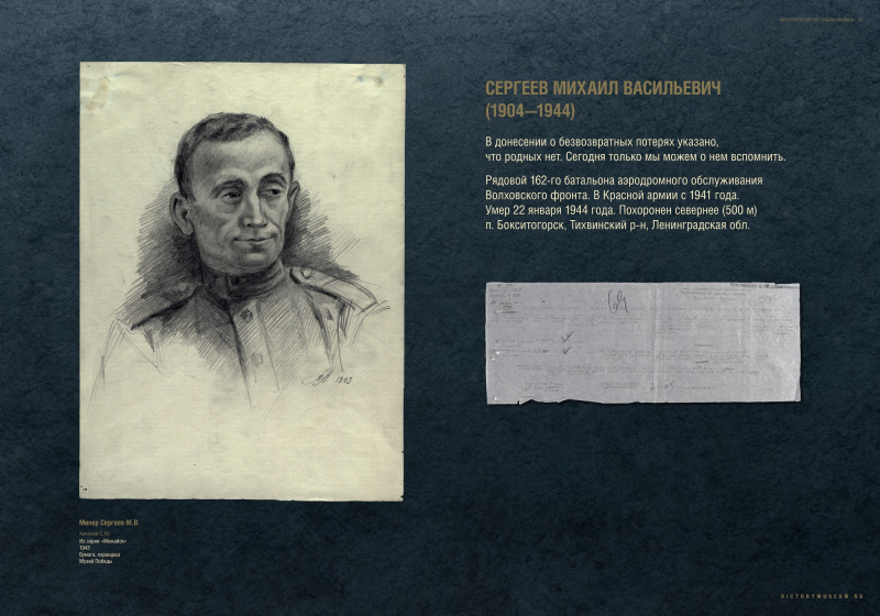 Виртуальная выставка "Фронтовой портрет. Судьба солдата" Тульский Государственный Музей Оружия