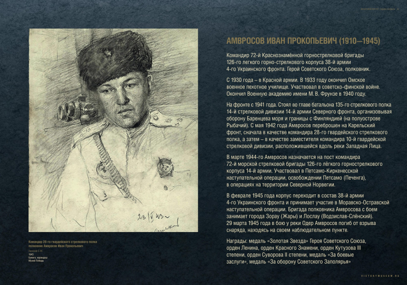 Виртуальная выставка "Фронтовой портрет. Судьба солдата" Тульский Государственный Музей Оружия