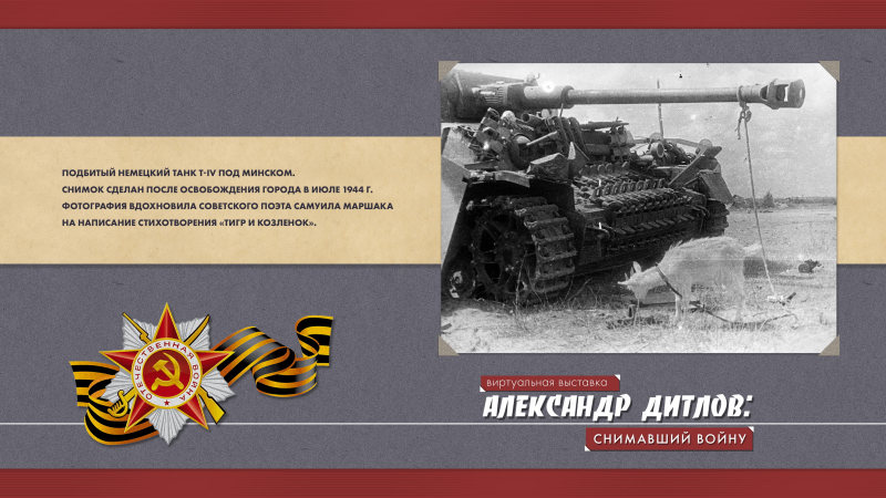 Виртуальная выставка «Александр Дитлов: снимавший войну» Тульский Государственный Музей Оружия