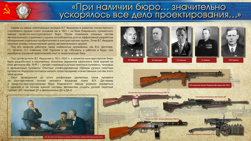 Виртуальная выставка «Владимир Григорьевич Федоров – патриарх автоматического оружия» Тульский Государственный Музей Оружия
