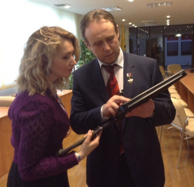 В музее оружия прошли съемки программ ГТРК «Тула» с участием летчика-космонавта, Героя России С.В. Залетина Тульский Государственный Музей Оружия